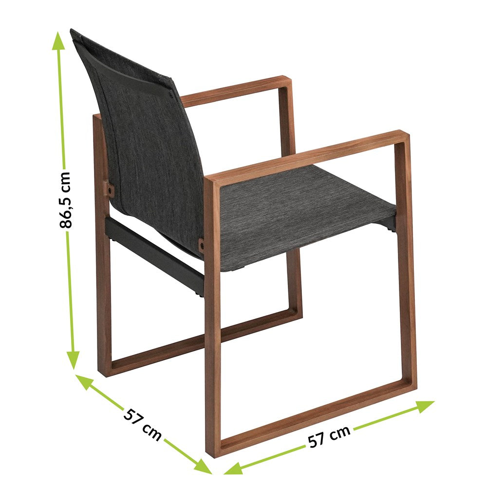Set Pranzo da Giardino 8 Posti – Alluminio/Vetro Antracite 220x100 cm