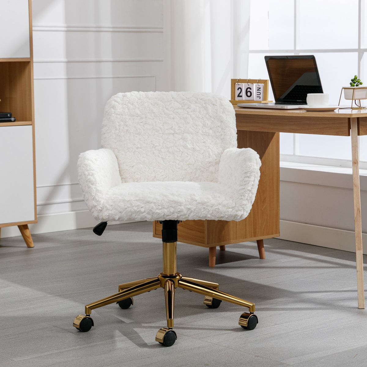 Sedia Ufficio Girevole Regolabile Base Oro