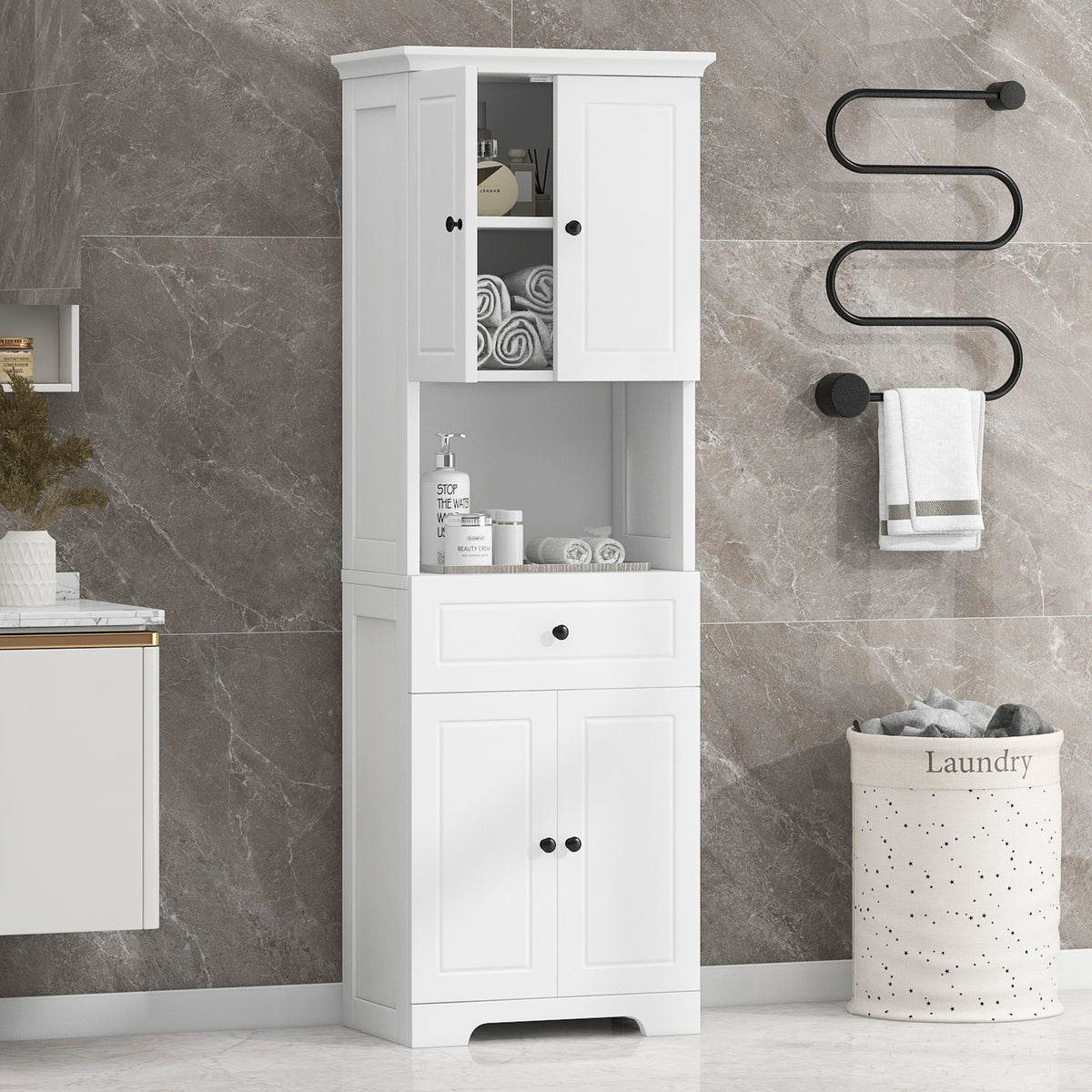 Credenza LED 3 Porte Ripiano Regolabile