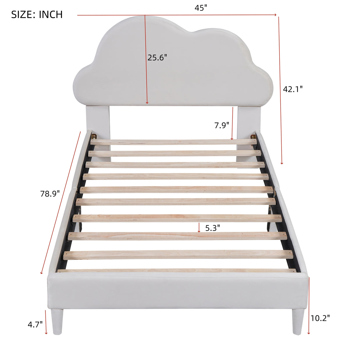 Letto Twin Imbottito Nuvola Velluto Beige