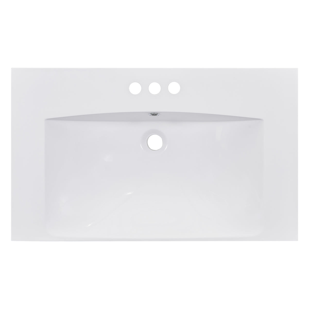 Lavabo Resina 76cm Bianco 3 Fori