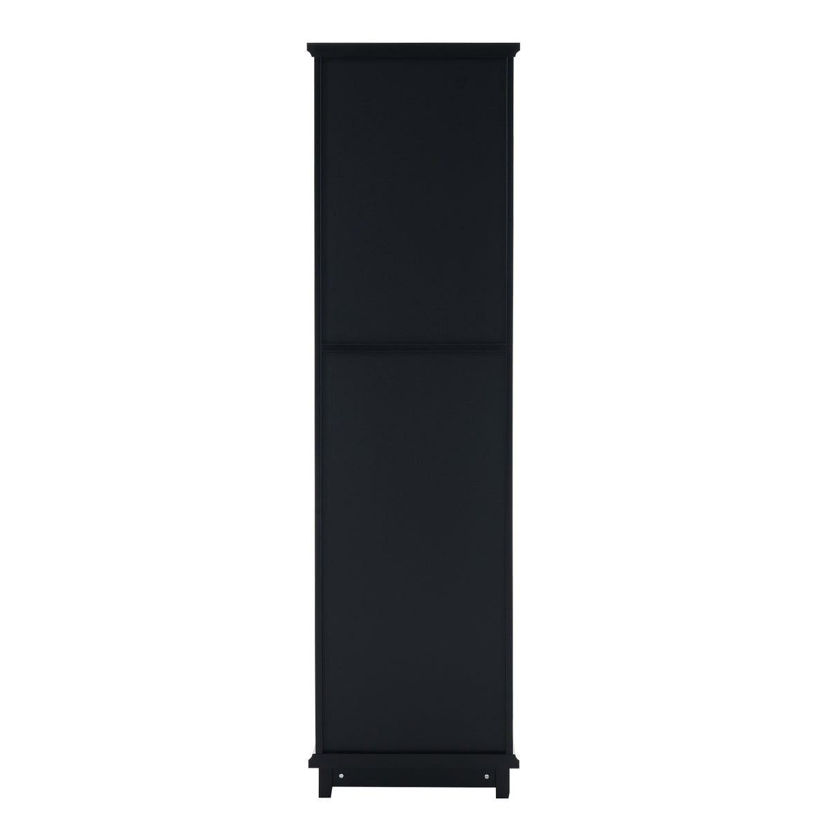 Mobile Bagno Alto Nero con Ante Vetro