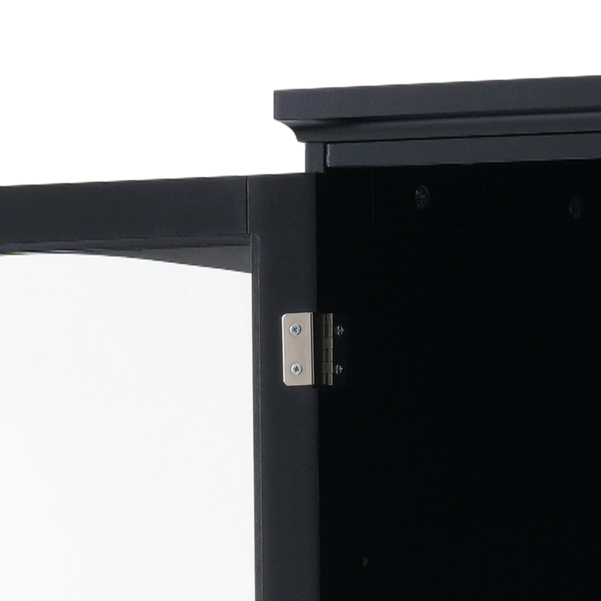 Mobile Bagno Alto Nero con Ante Vetro