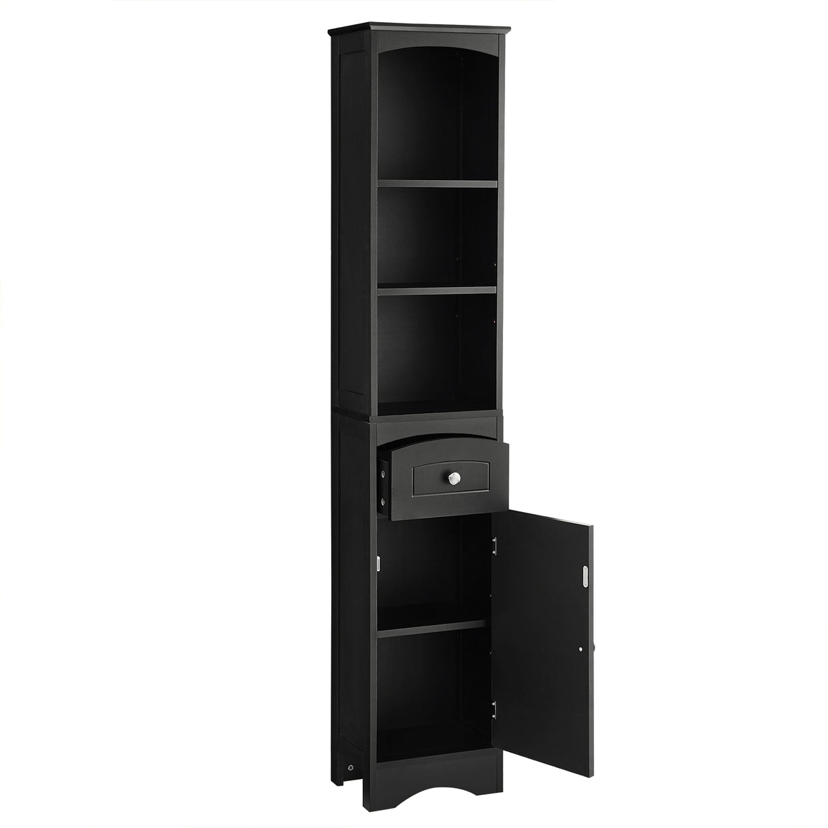 Mobile Bagno Stretto Alto Nero 170cm