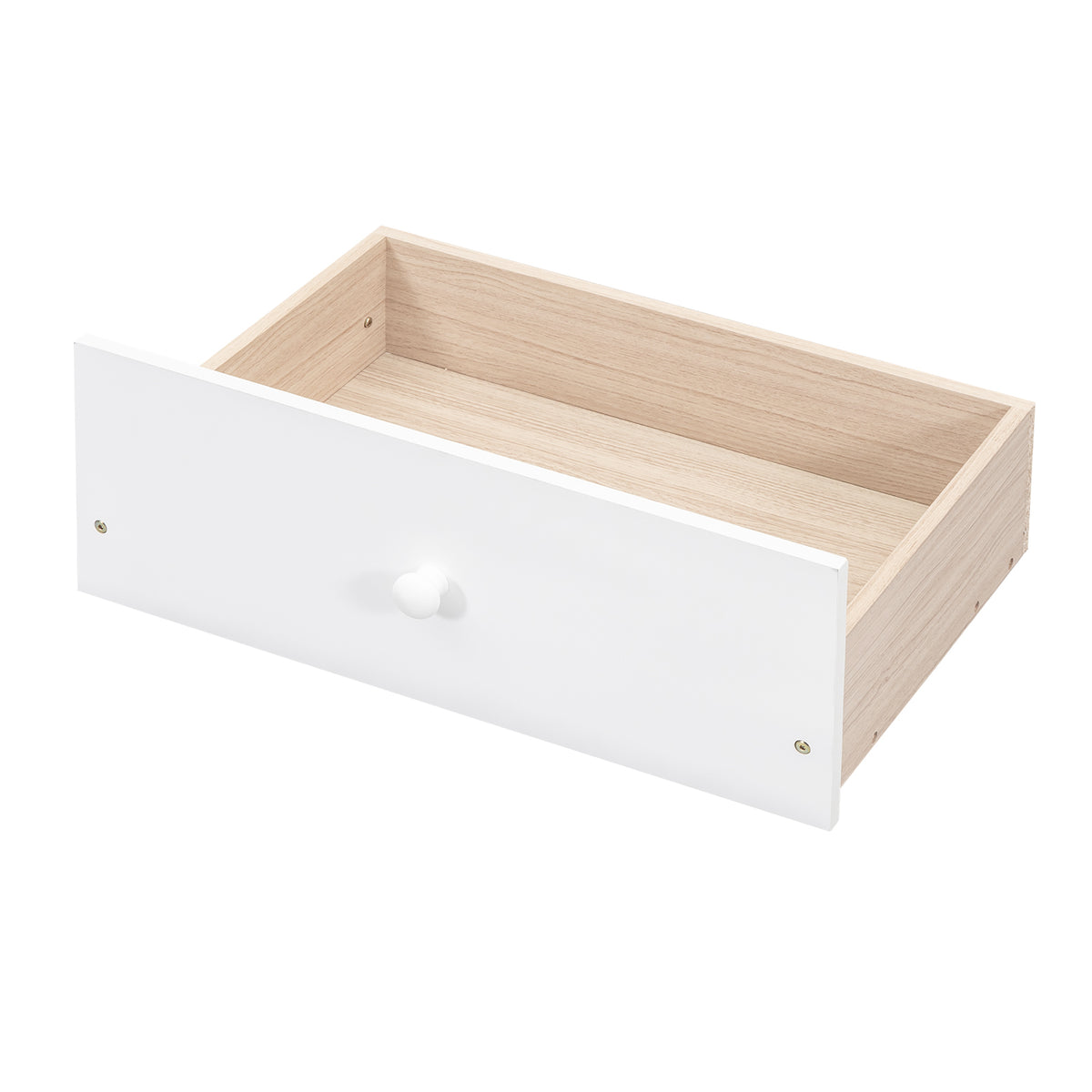 Letto Piattaforma Full con Testata, Ricarica e Cassetti — Bianco