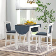 Set Tavolo Pranzo 3 Pezzi Ribaltabile Bianco Grigio
