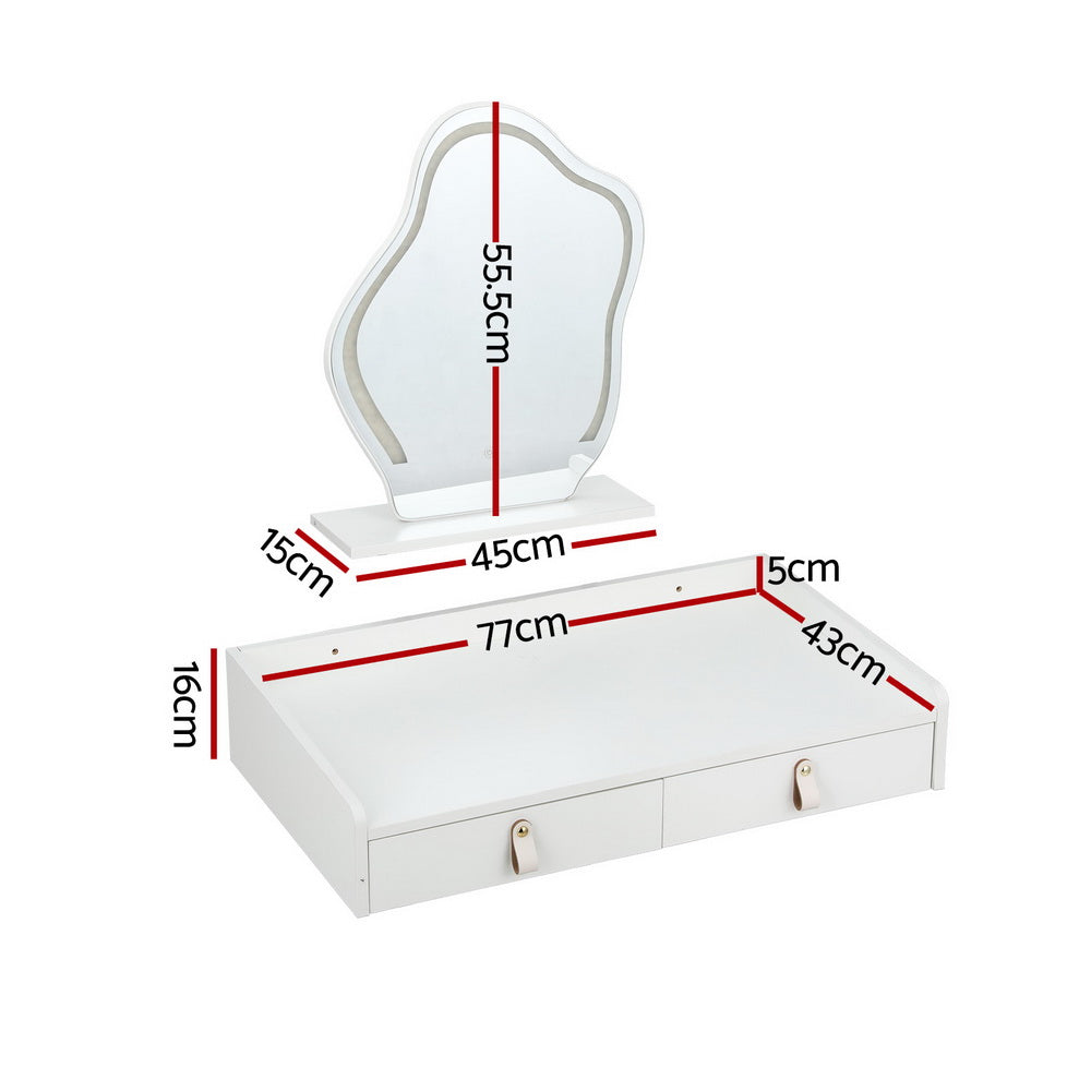 NNEDSZ Artiss Dressing Table Floating LED White Daphne-1