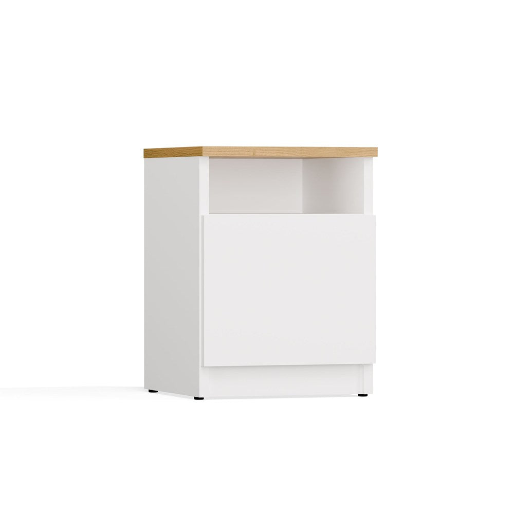 Comodino Sera 30×30×40 cm – Bianco/Rovere Artisan