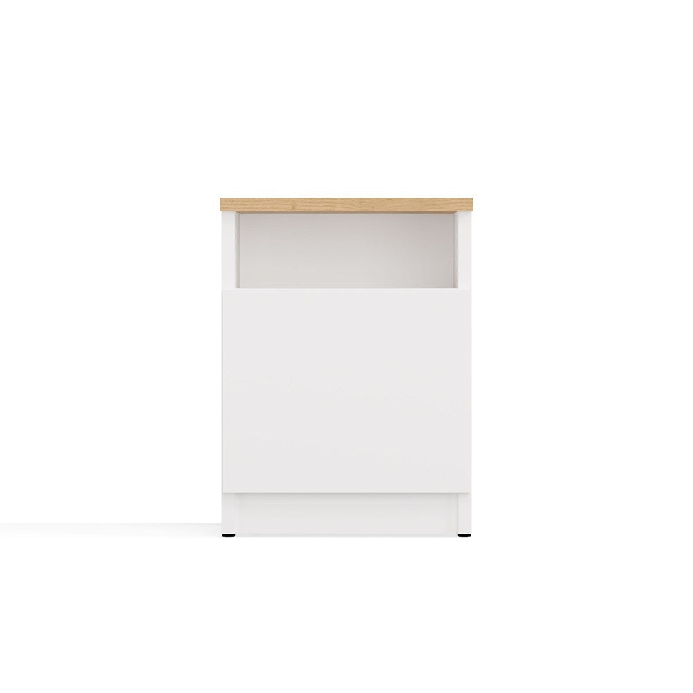 Comodino Sera 30×30×40 cm – Bianco/Rovere Artisan