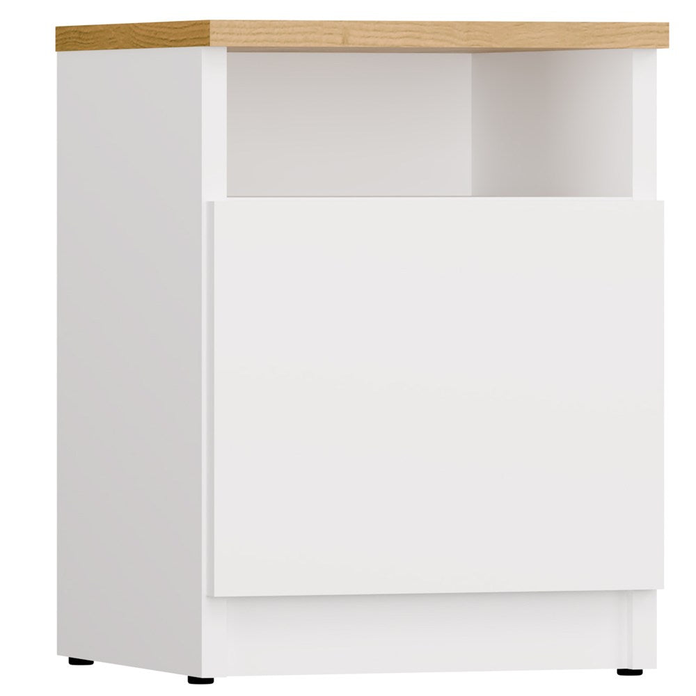 Comodino Sera 30×30×40 cm – Bianco/Rovere Artisan