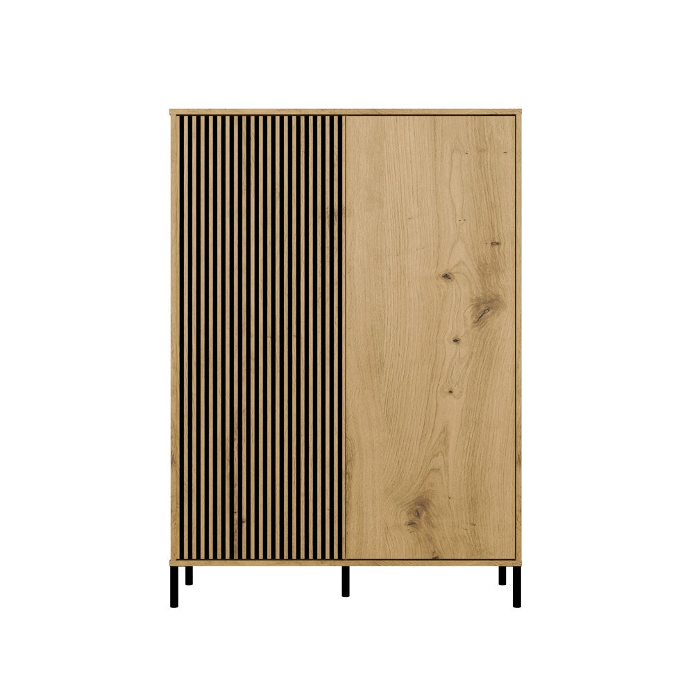 Vetrina 2 Ante Rovere Artisan – Ante Lisce e Scanalate 103x40x148 cm
