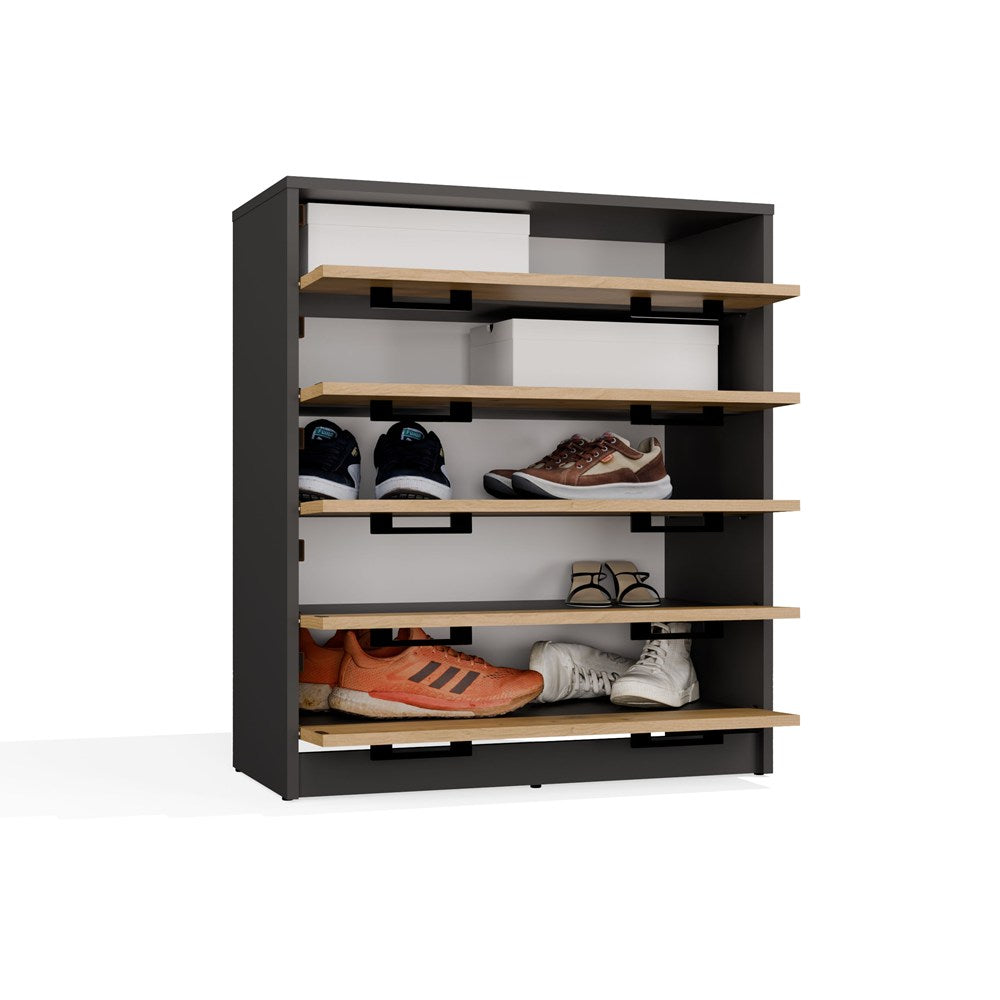 Scarpiera Linea 5 Ante – Antracite e Rovere