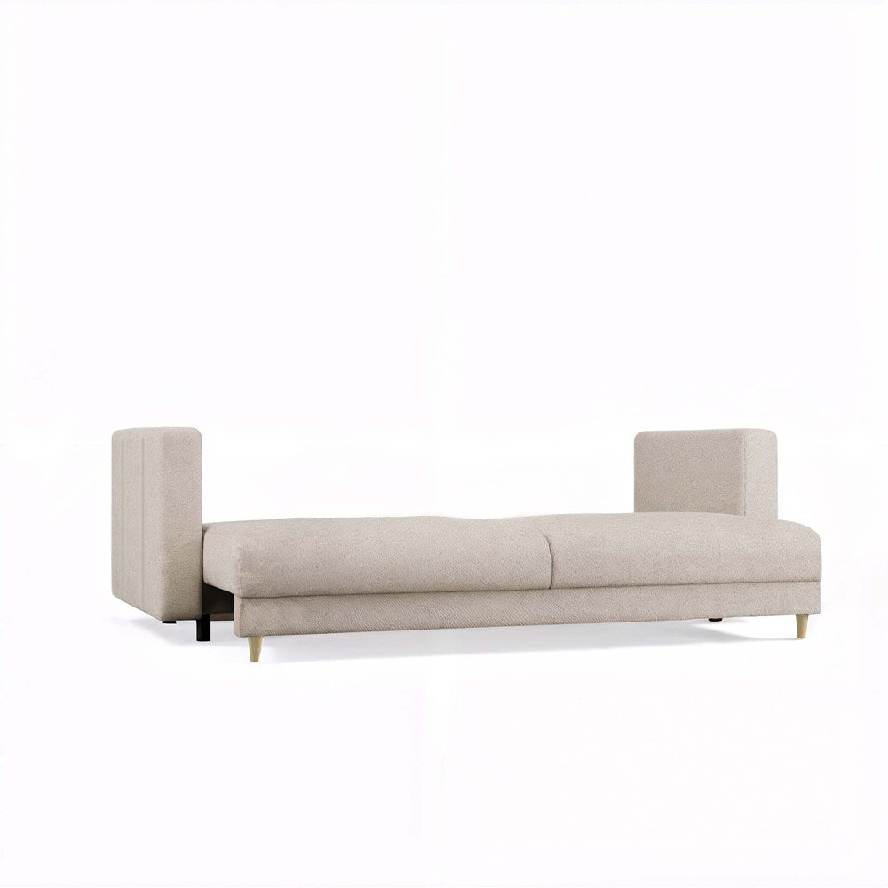 Divano Lina 3 Posti con Funzione Letto – Beige 221x98x90 cm