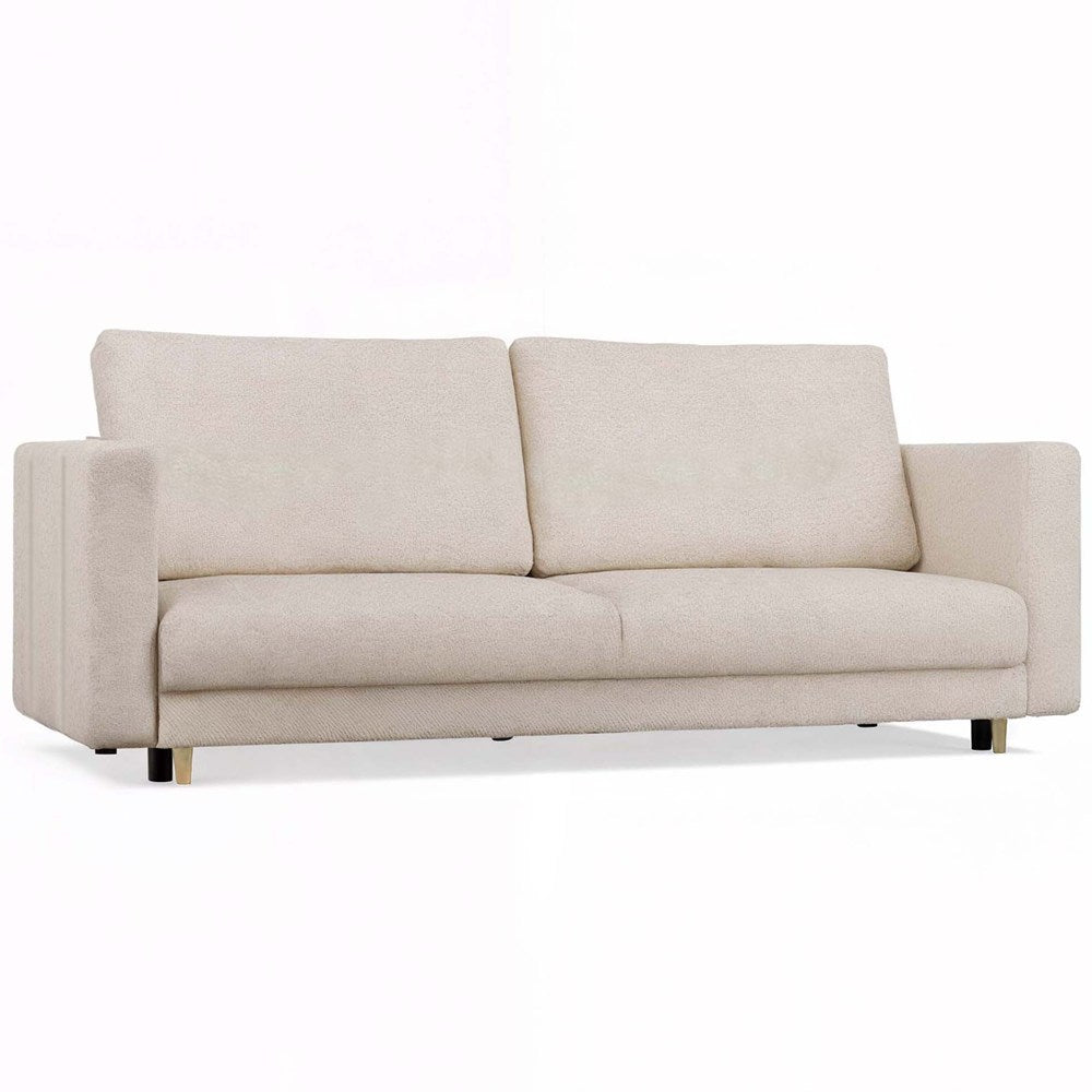 Divano Lina 3 Posti con Funzione Letto – Beige 221x98x90 cm