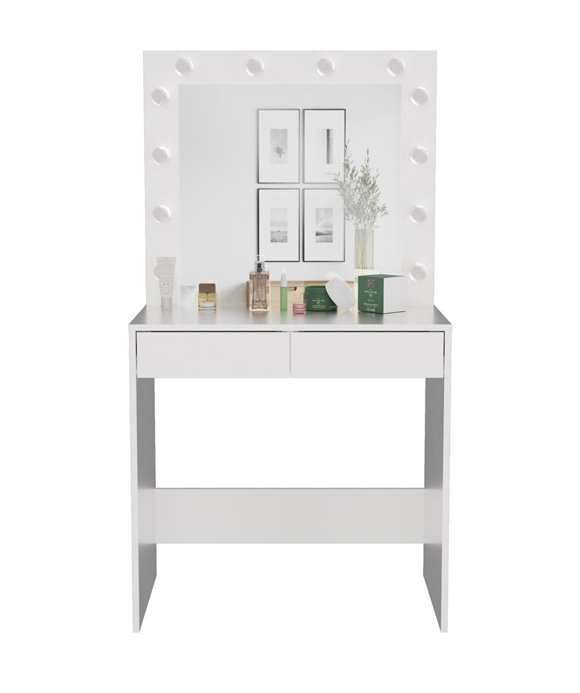 Set Toeletta e Specchio LED Beige — Camera da Letto