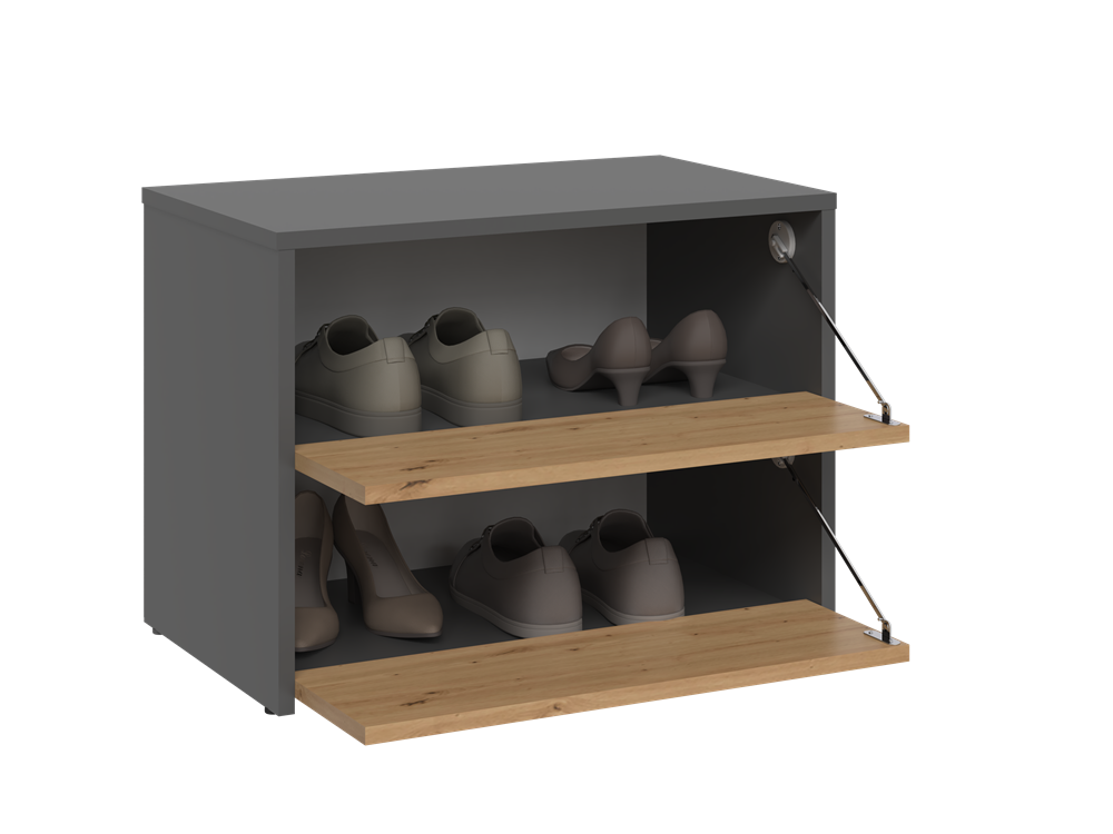 Scarpiera Aria 60 cm 2 Ante – Antracite Rovere