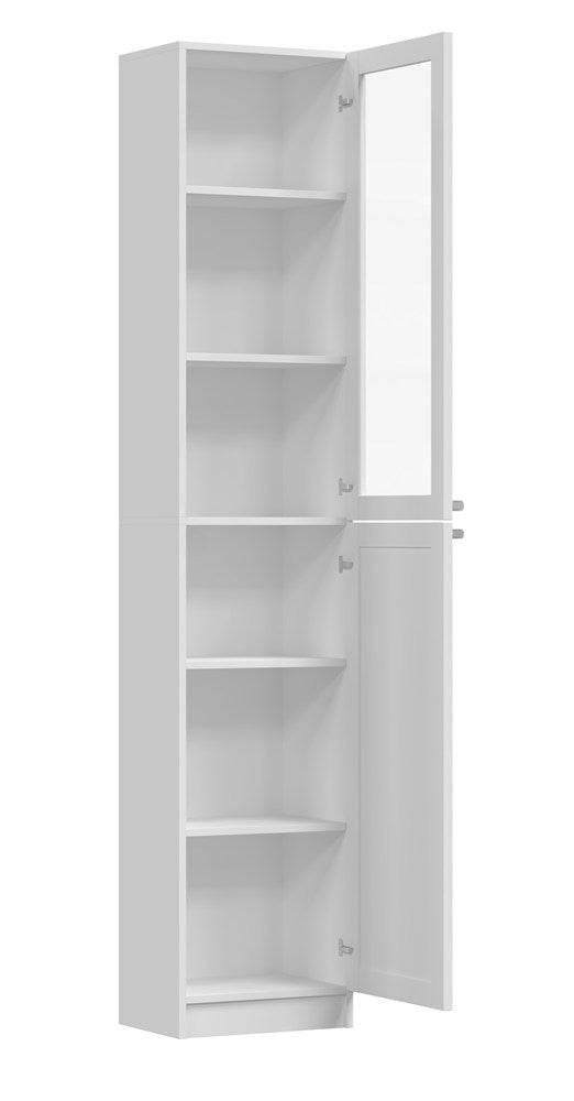 Vetrina con Anta in Vetro – Bianco 40x31x200 cm