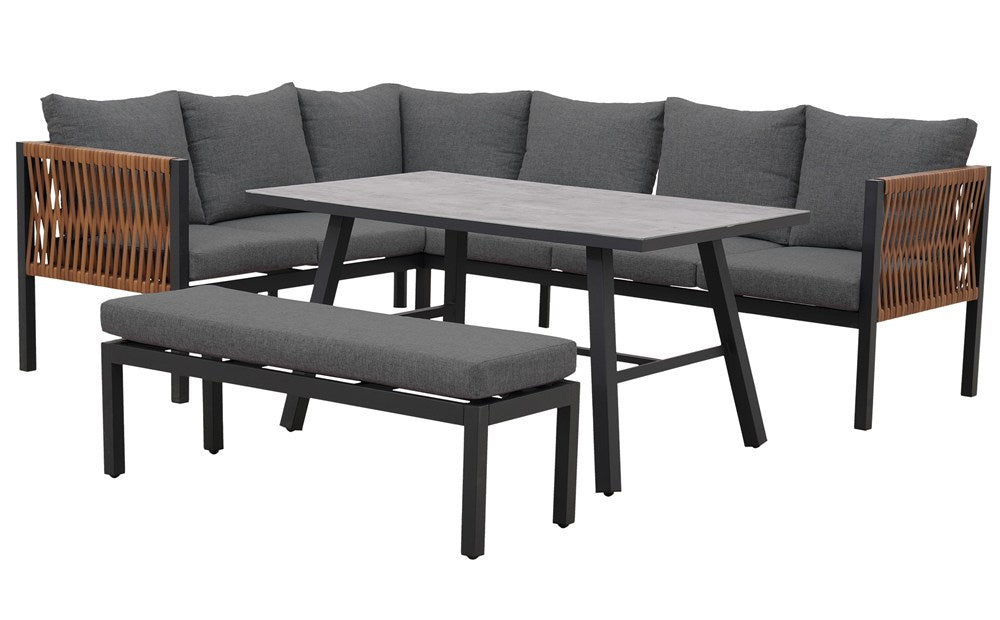 Set da Giardino Texas Angolare 6 Posti – Grigio