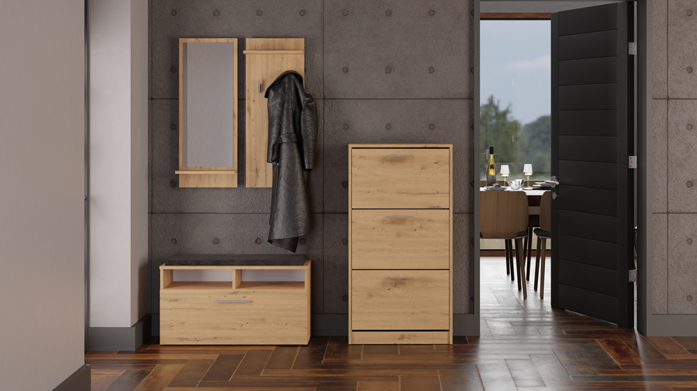 Scarpiera Aria 60 cm con Cesto Portascarpe – Rovere Artisan