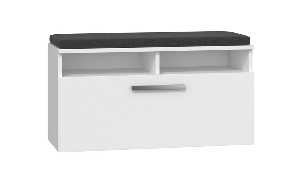 Scarpiera Aria 85 cm con Seduta – Bianco Opaco