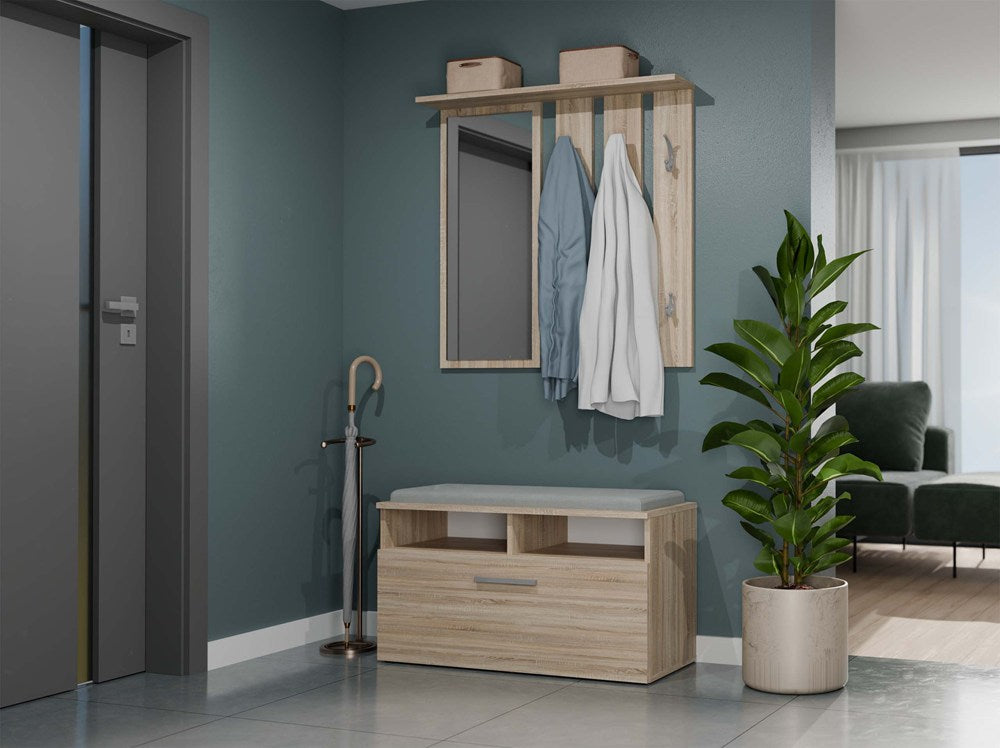 Scarpiera Aria 85 cm con Seduta – Rovere Sonoma