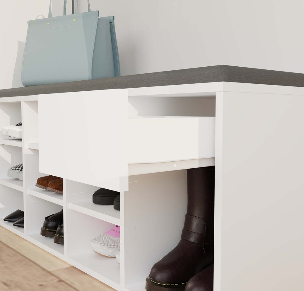 Scarpiera Sera con Seduta 3 Livelli – Bianco