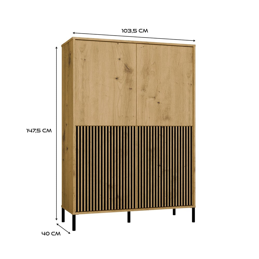 Credenza Forma 4 Ante 103.5×40×147.5 cm – Rovere Artisan
