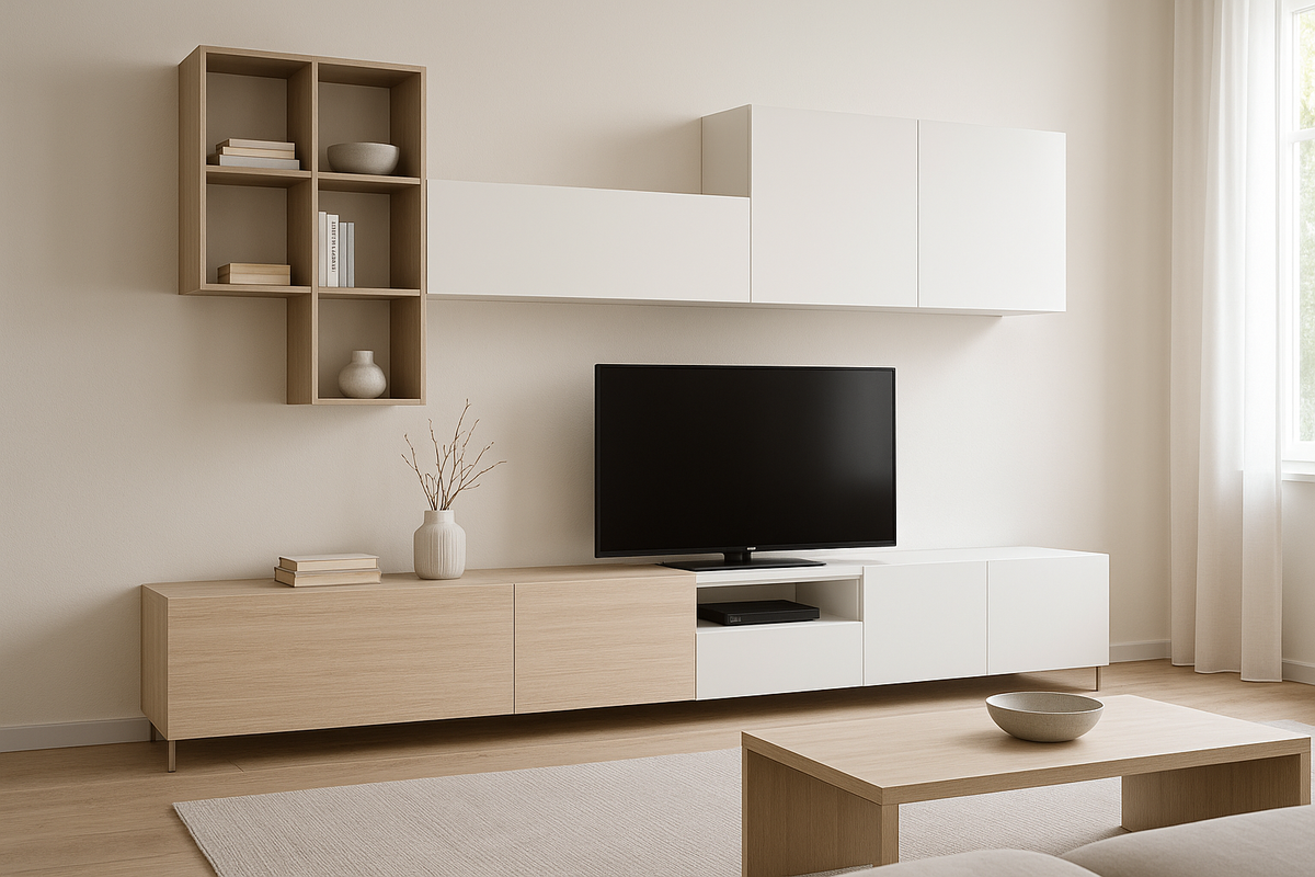 Arredi soggiorno: composizioni, scaffali e mobili a parete. - Purified Furniture 