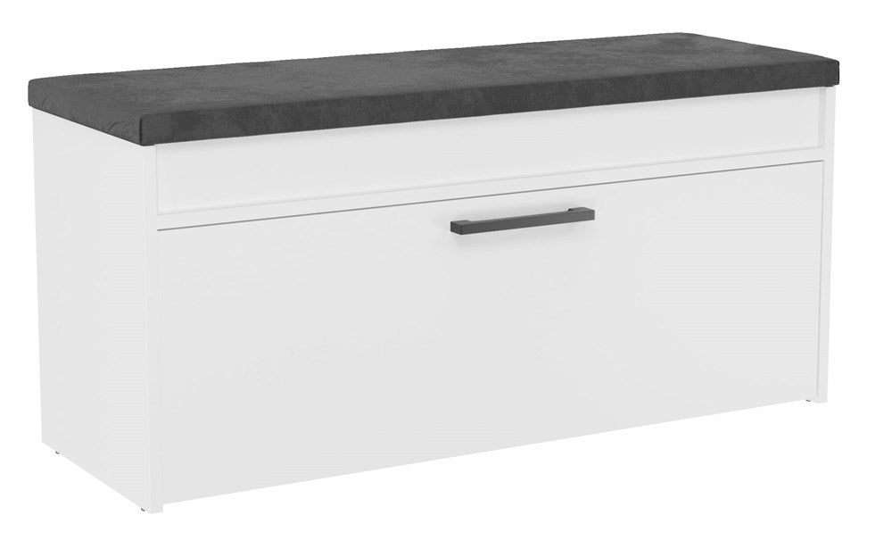 Scarpiera Nobile 100 cm con Seduta e Vano – Bianco Opaco