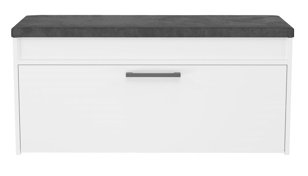 Scarpiera Nobile 100 cm con Seduta e Vano – Bianco Opaco