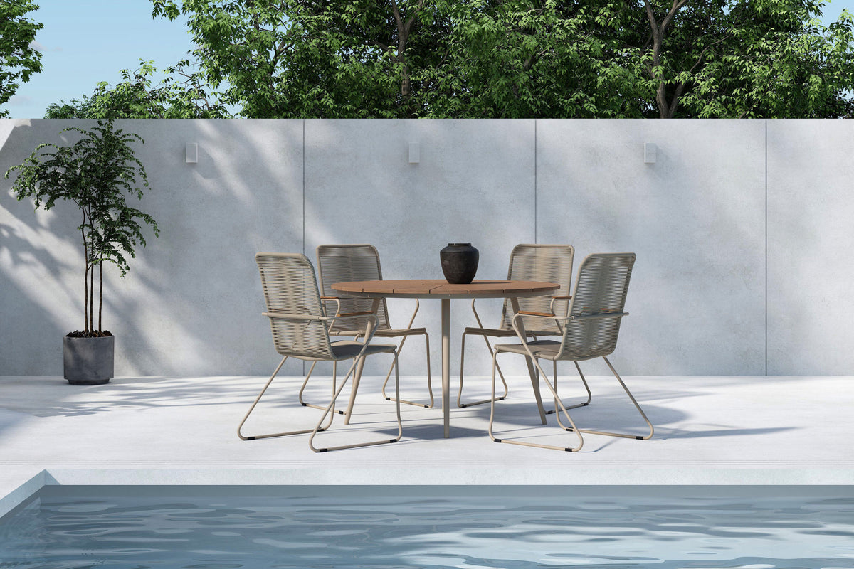 Set da Pranzo San Vito Beige Legno + 4 Sedie Bois