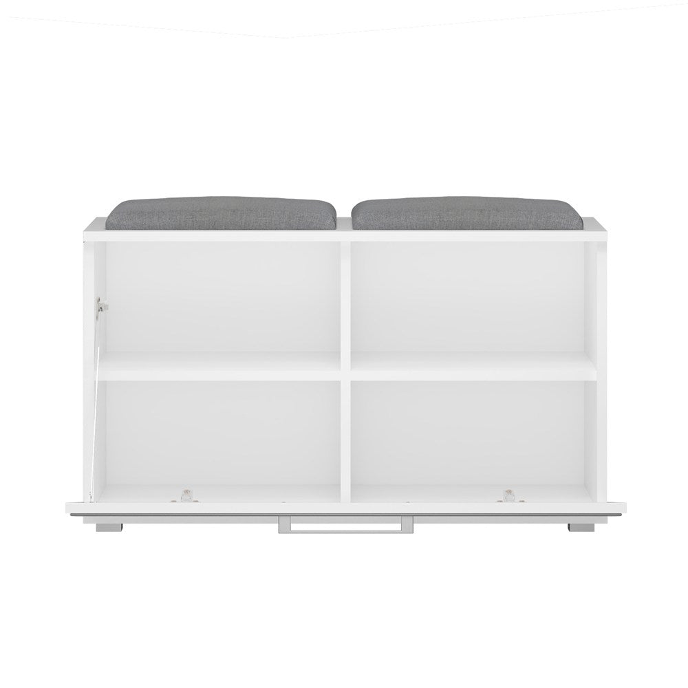 Scarpiera Aura 85 cm con Seduta – Bianco Opaco