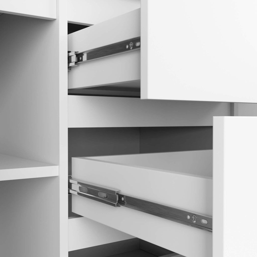 Cassettiera Nobile 3 Cassetti 2 Ante – Bianca 120x40x77 cm