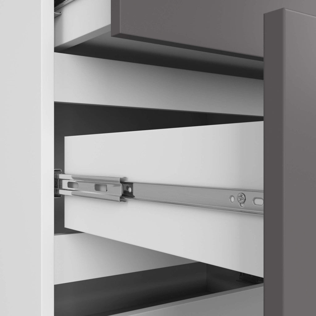 Cassettiera Nobile 10 Cassetti – Bianco/Grafite 120x40x121 cm
