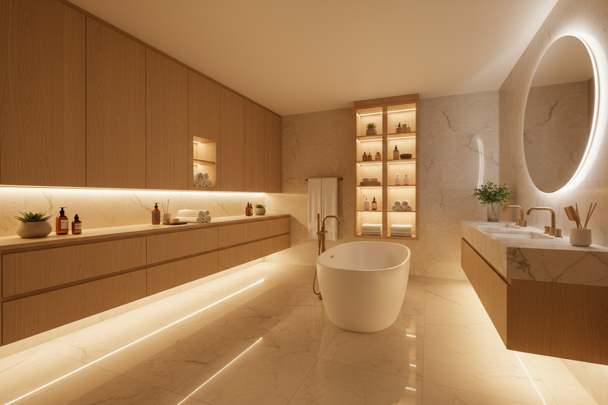 Luxury Bathroom with LED Storage