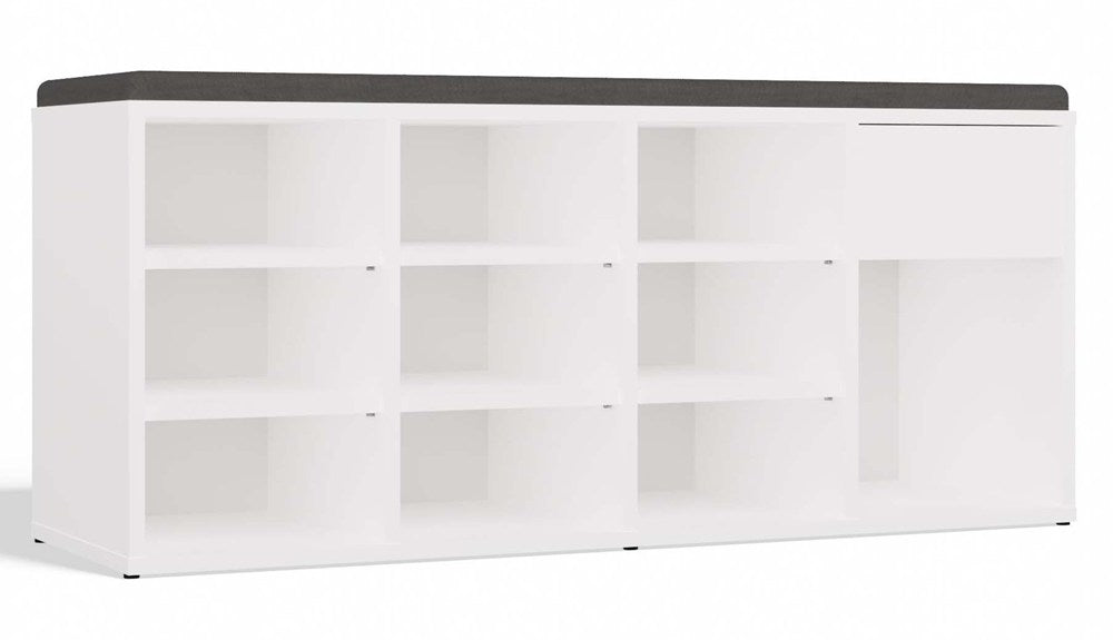 Scarpiera Sera con Seduta 3 Livelli – Bianco