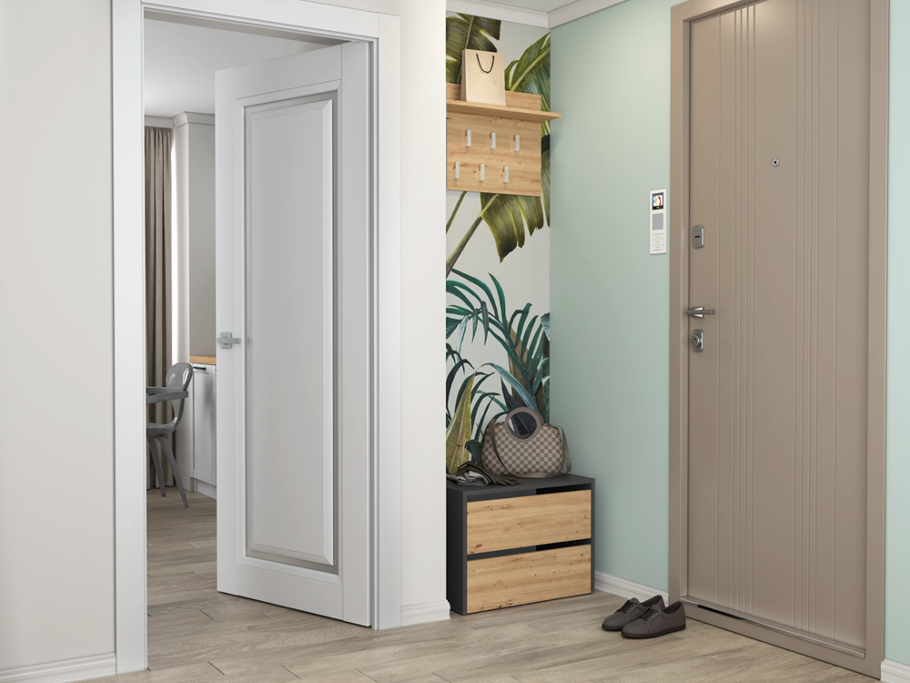 Scarpiera Aria 60 cm 2 Ante – Antracite Rovere