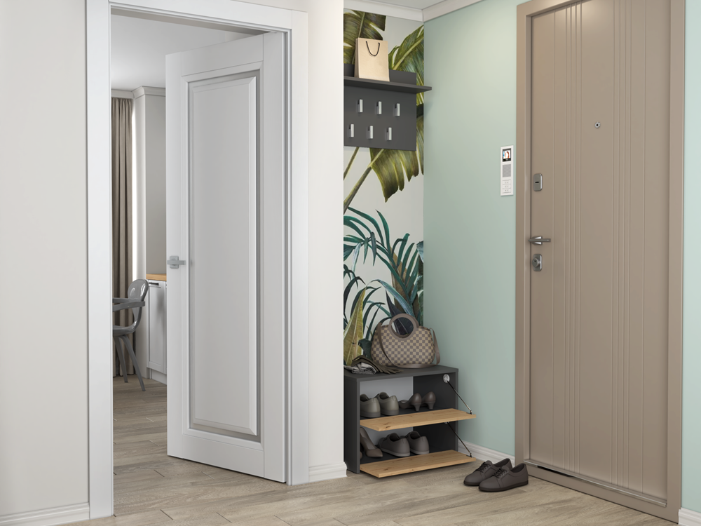 Scarpiera Aria 60 cm 2 Ante – Antracite Rovere