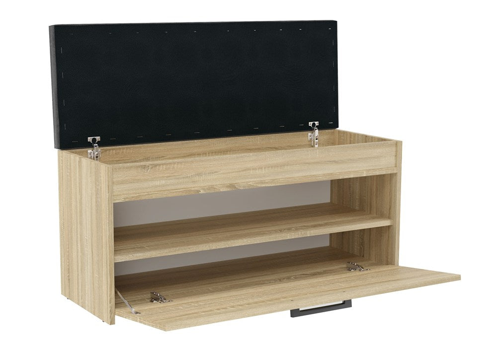 Scarpiera Nobile 100 cm con Seduta e Vano – Rovere Sonoma
