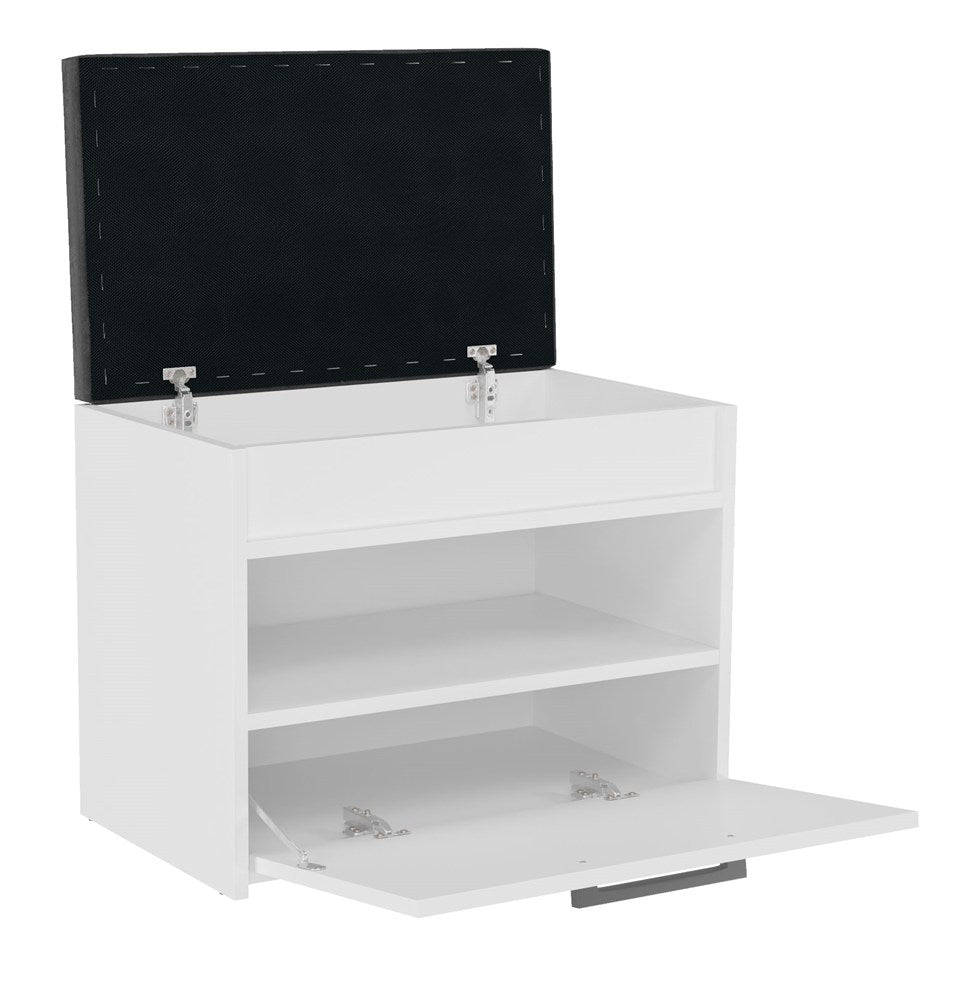 Scarpiera Nobile 60 cm con Seduta e Vano – Bianca
