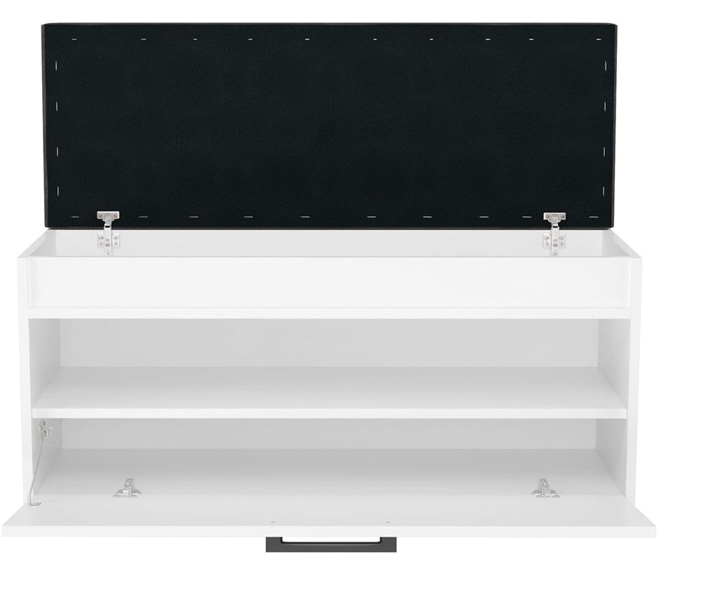 Scarpiera Nobile 100 cm con Seduta e Vano – Bianco Opaco