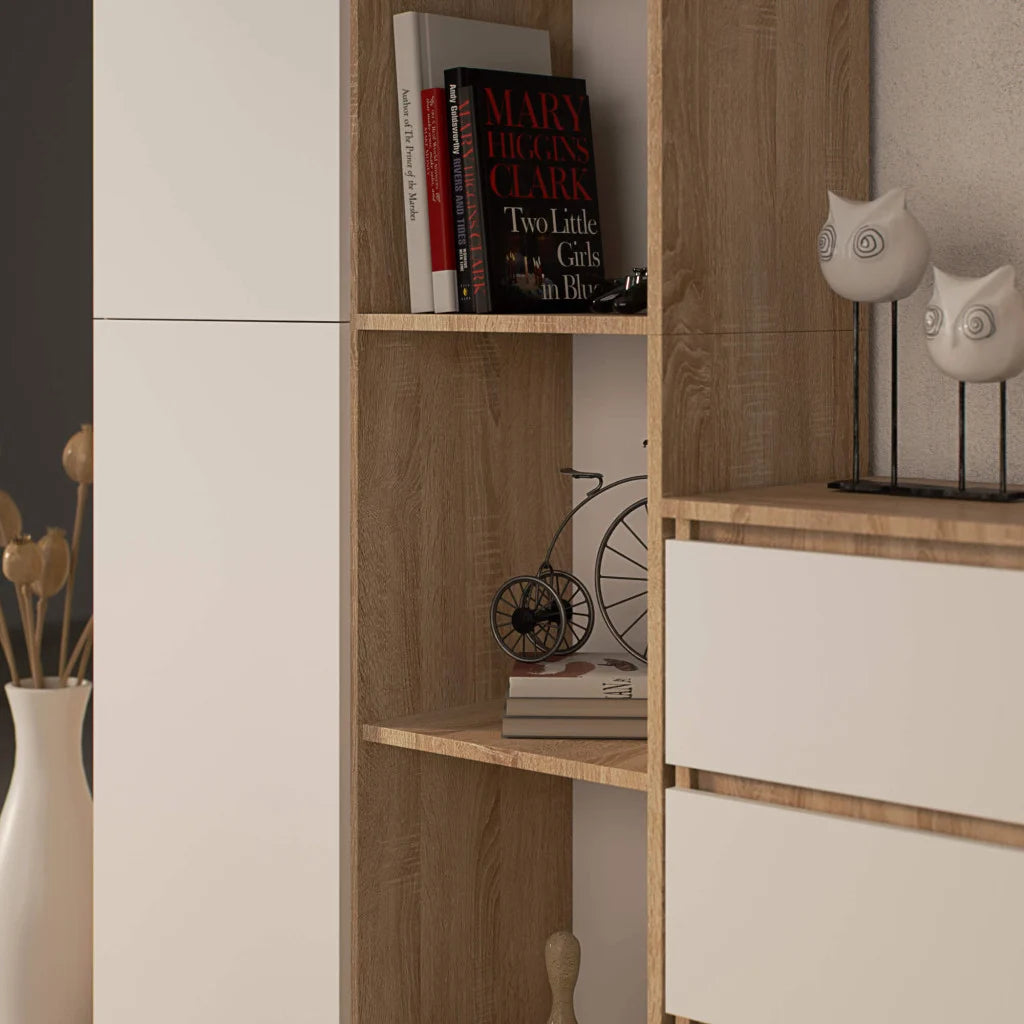 Libreria Sera 80 cm 1 Anta – Rovere/Bianco