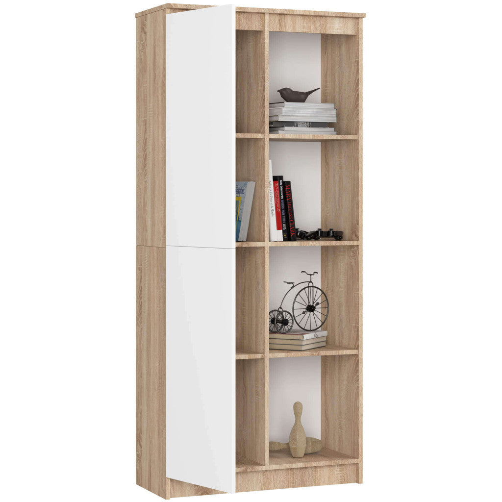 Libreria Sera 80 cm 1 Anta – Rovere/Bianco