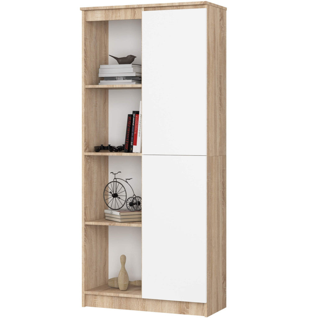 Libreria Sera 80 cm 1 Anta – Rovere/Bianco