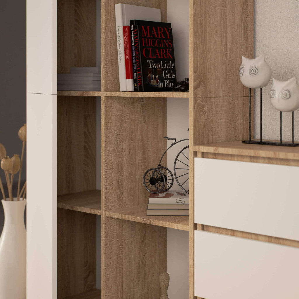 Libreria Sera 80 cm 1 Anta – Rovere/Bianco