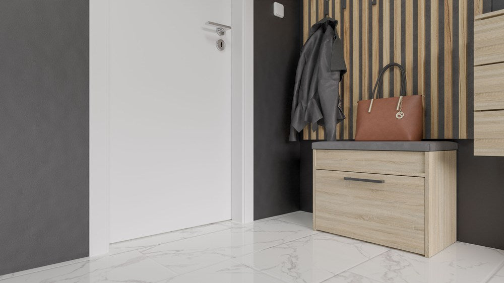 Scarpiera Nobile 60 cm con Seduta e Vano – Rovere Sonoma