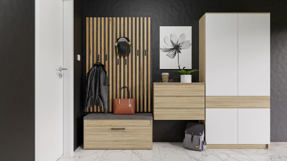 Scarpiera Nobile 100 cm con Seduta e Vano – Rovere Sonoma