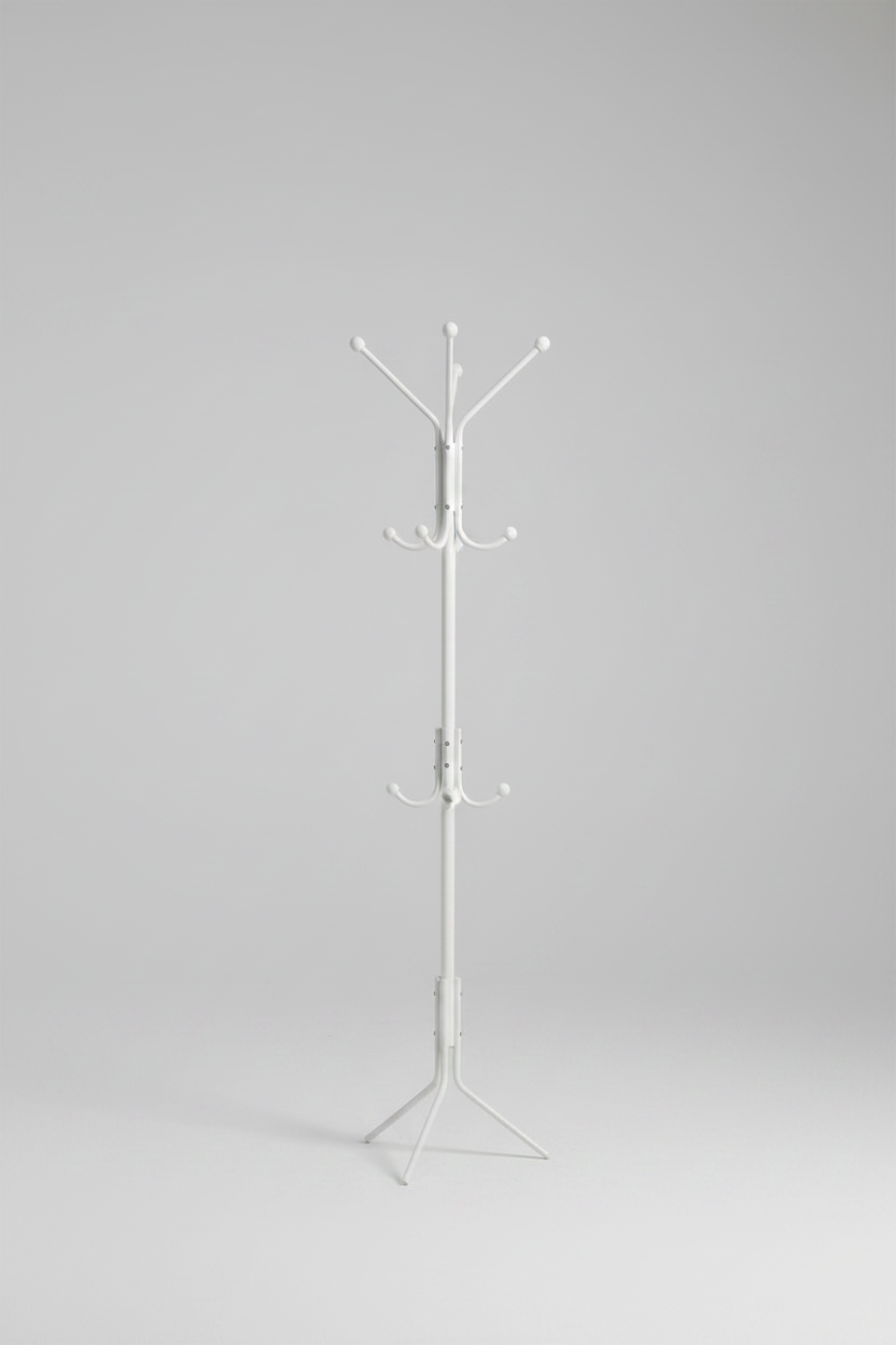 Appendiabiti da Terra Sera 12 Ganci – Bianco 55×55×182 cm