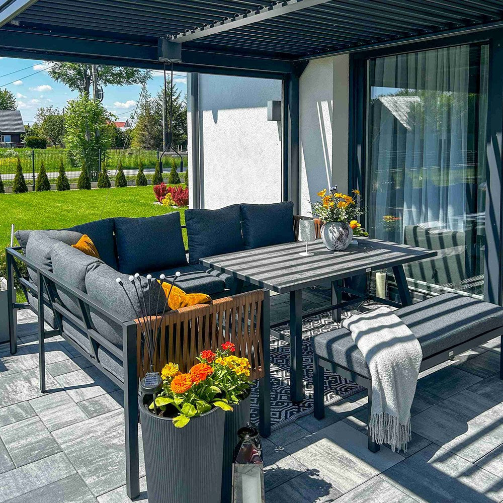 Set da Giardino Texas Angolare 6 Posti – Grigio