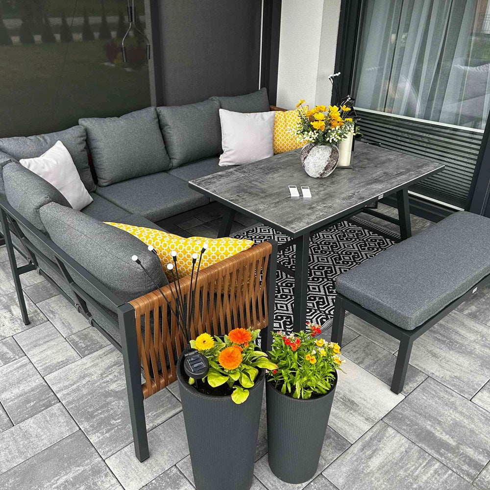 Set da Giardino Texas Angolare 6 Posti – Grigio